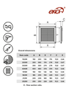 REJILLA DE VENTILACION ABS 25x25 cm + MALLA ANTIMOSQUITO - ERA 2525R