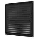 REJILLA 25x25 cm ACERO GALVANIZADO POLIMERO NEGRO + MALLA ANTIMOSQUITO - 2525ME BLACK