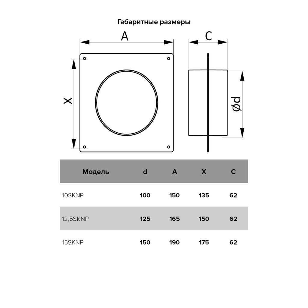 PLACA PARA CONECTOR DUCTO DE 100 mm (4 ") - 10SKNP 