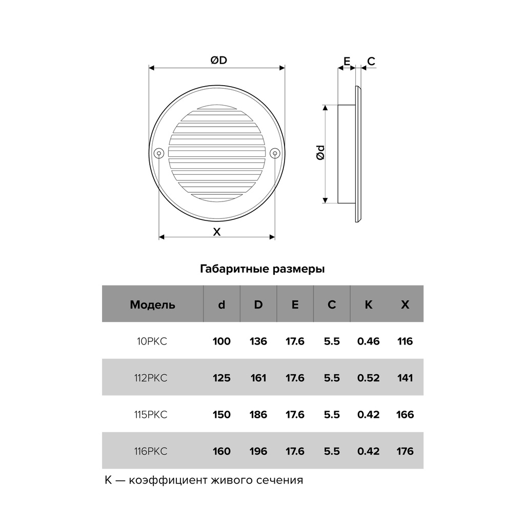 REJILLA CIRCULAR DE 4" - ERA 10RKS