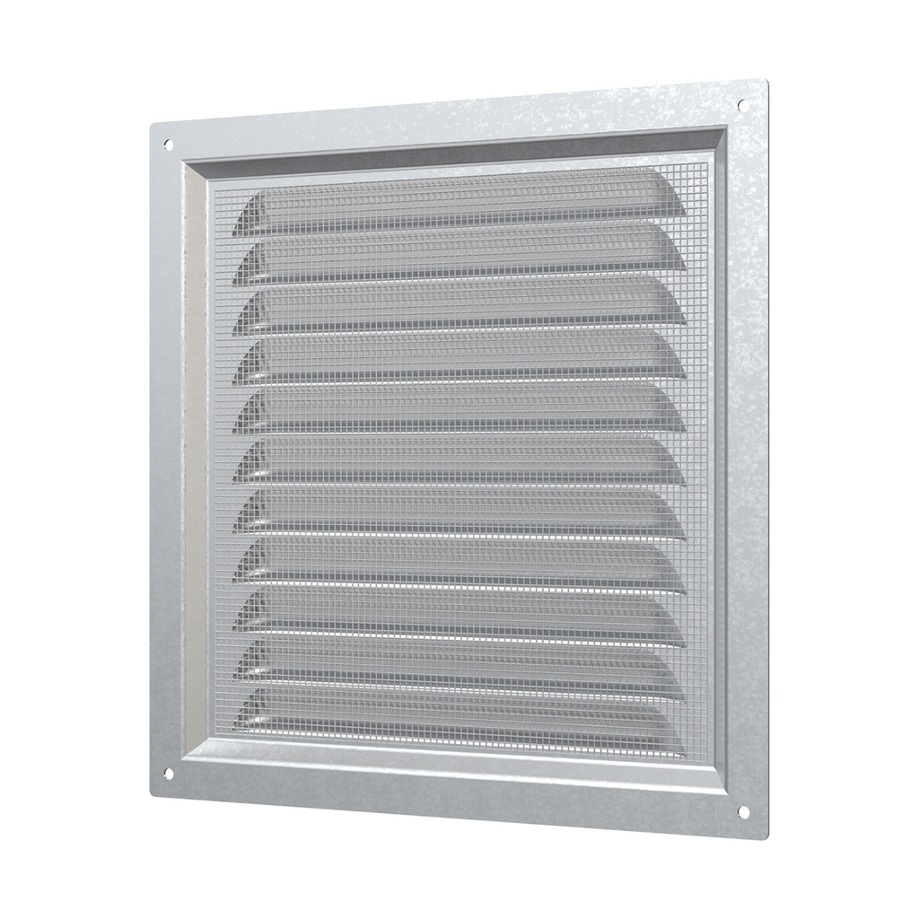 REJILLA 20x20 cm ACERO GALVANIZADO + MALLA ANTIMOSQUITO - 2020MC