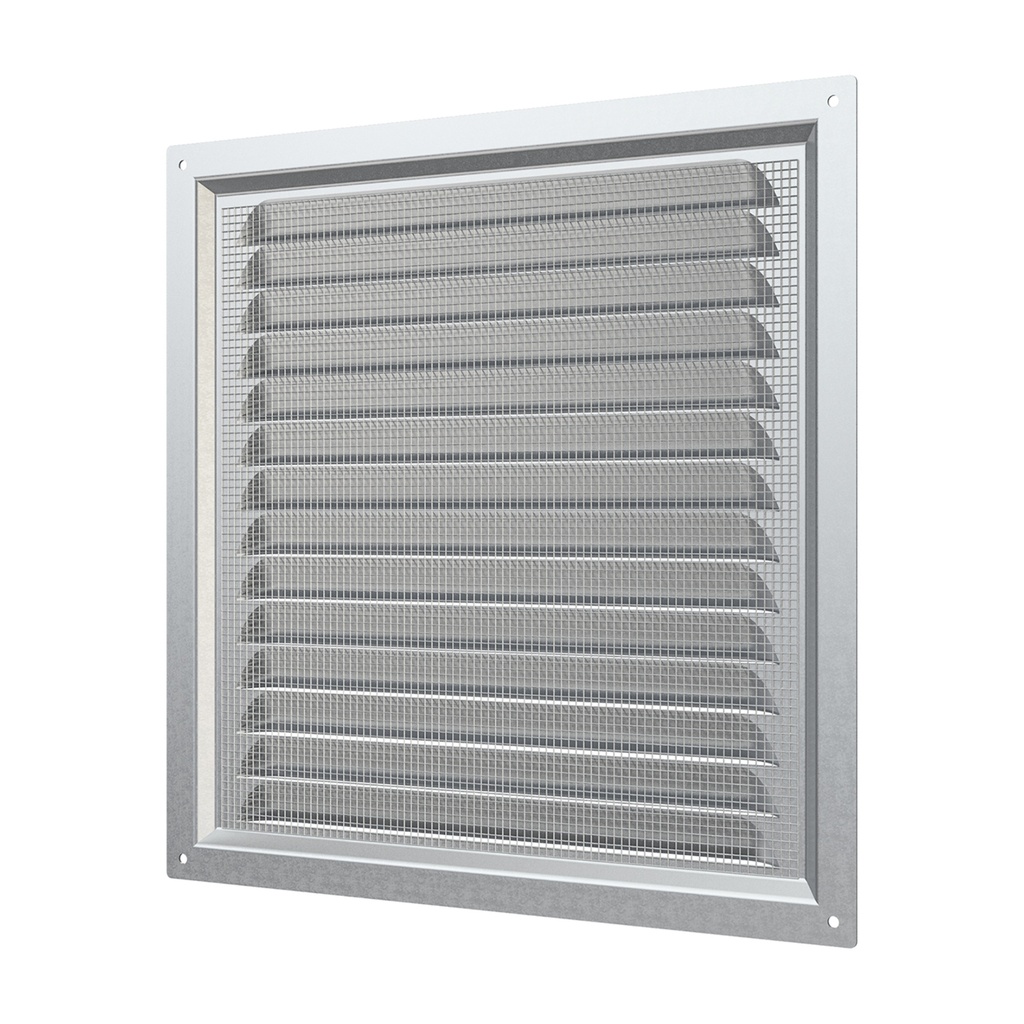 REJILLA 25x25 cm ACERO GALVANIZADO + MALLA ANTIMOSQUITO - 2525MC