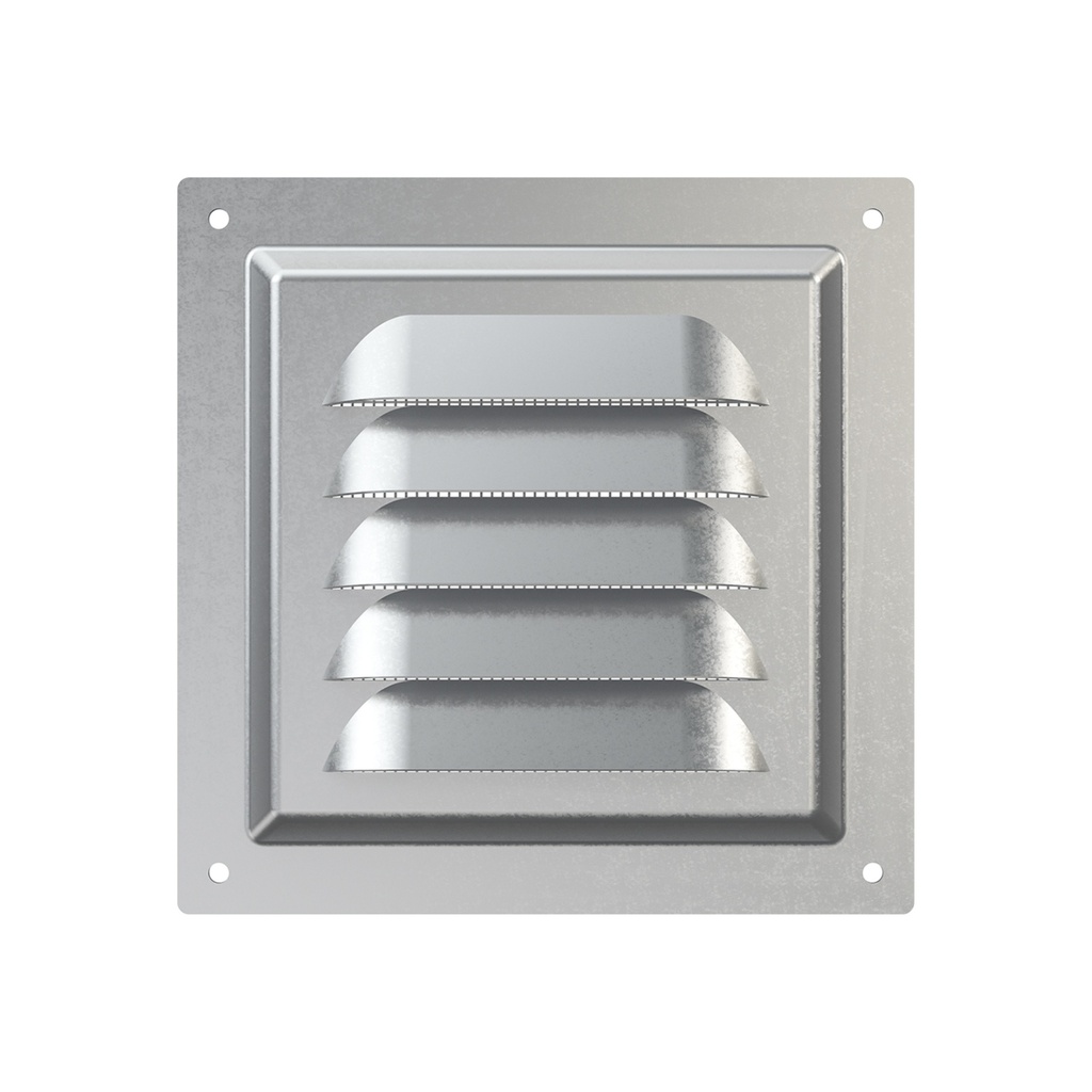 REJILLA 12x12 cm ACERO GALVANIZADO + MALLA ANTIMOSQUITO - 1212MC