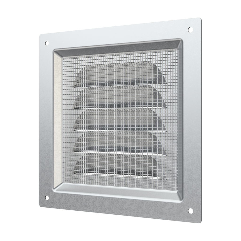 REJILLA 12x12 cm ACERO GALVANIZADO + MALLA ANTIMOSQUITO - 1212MC