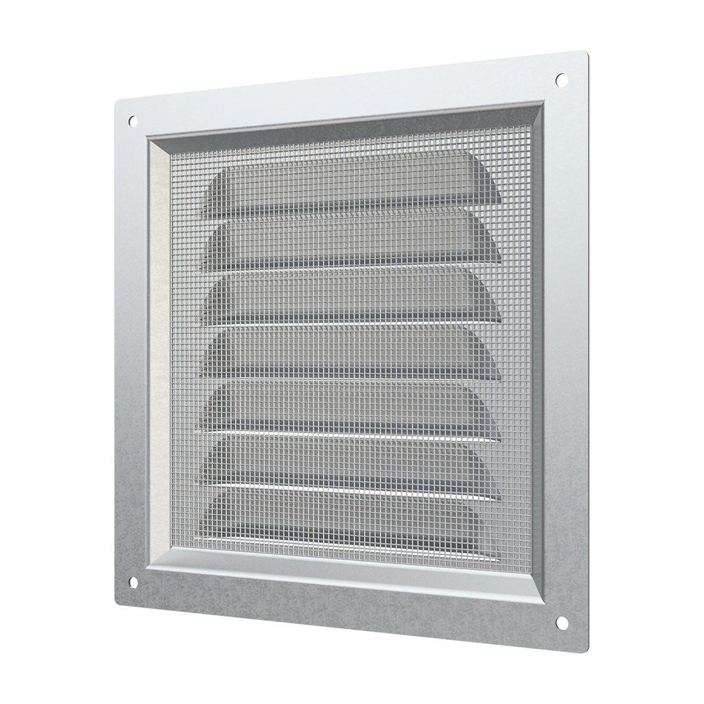 REJILLA 15x15 cm ACERO GALVANIZADO + MALLA ANTIMOSQUITO - 1515MC