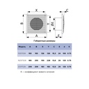 REJILLA DE 21x21 cm PARA DUCTO DE 5" - ERA 2121P12F 