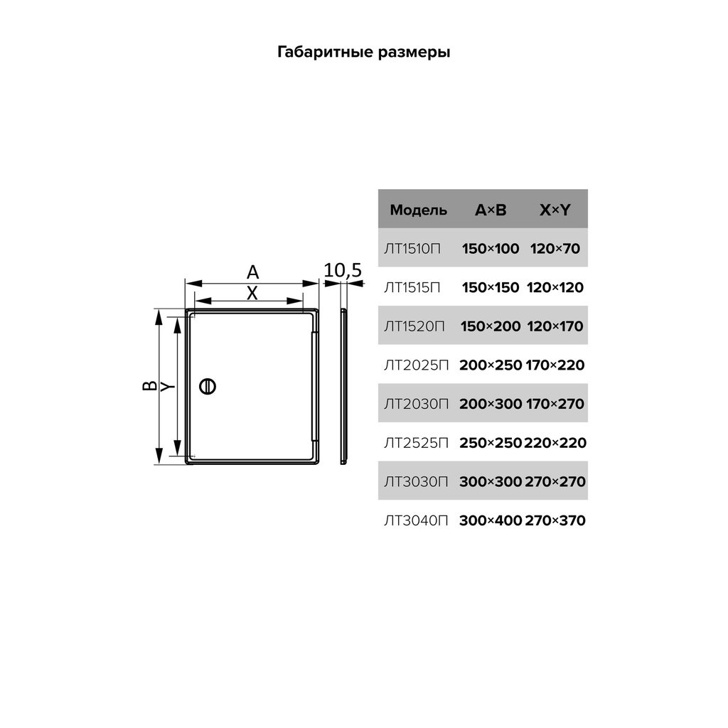 TAPA DE REGISTRO PARA SUPERFICIE 25x25 cm ABS - LT2525P 