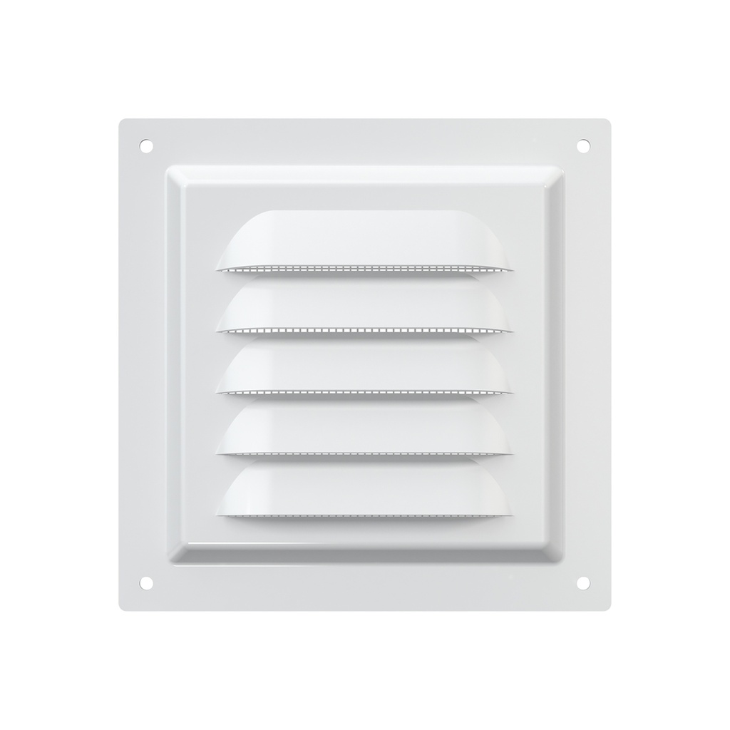 REJILLA 12x12 cm ACERO GALVANIZADO POLIMERO BLANCO - 1212ME