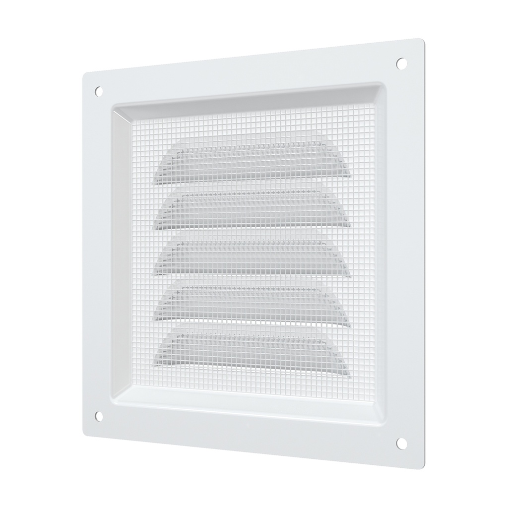 REJILLA 12x12 cm ACERO GALVANIZADO POLIMERO BLANCO - 1212ME