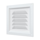REJILLA 12x12 cm ACERO GALVANIZADO POLIMERO BLANCO - 1212ME