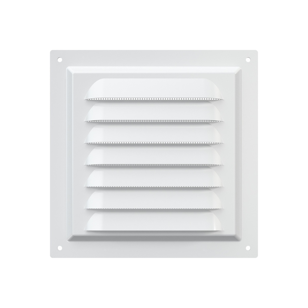 REJILLA 15x15 cm ACERO GALVANIZADO POLIMERO BLANCO - 1515ME