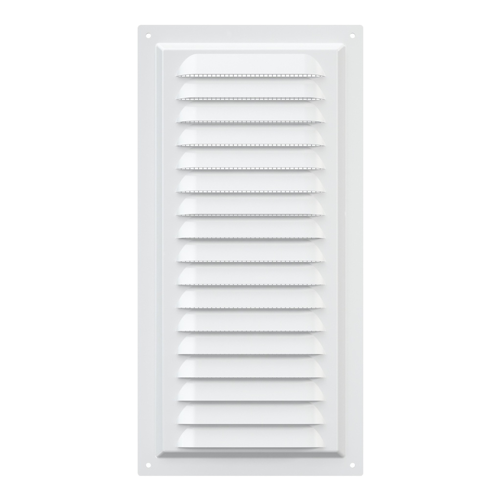 REJILLA 15x30 cm ACERO GALVANIZADO POLIMERO BLANCO - 1530ME