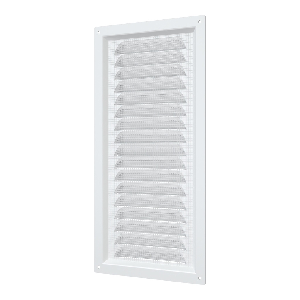 REJILLA 15x30 cm ACERO GALVANIZADO POLIMERO BLANCO - 1530ME