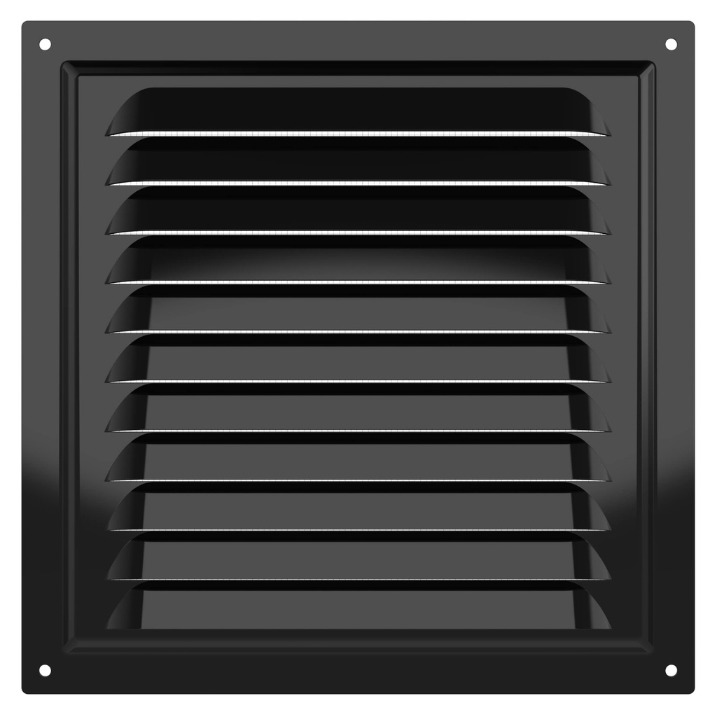 REJILLA 20x20 cm ACERO GALVANIZADO POLIMERO NEGRO - 2020ME