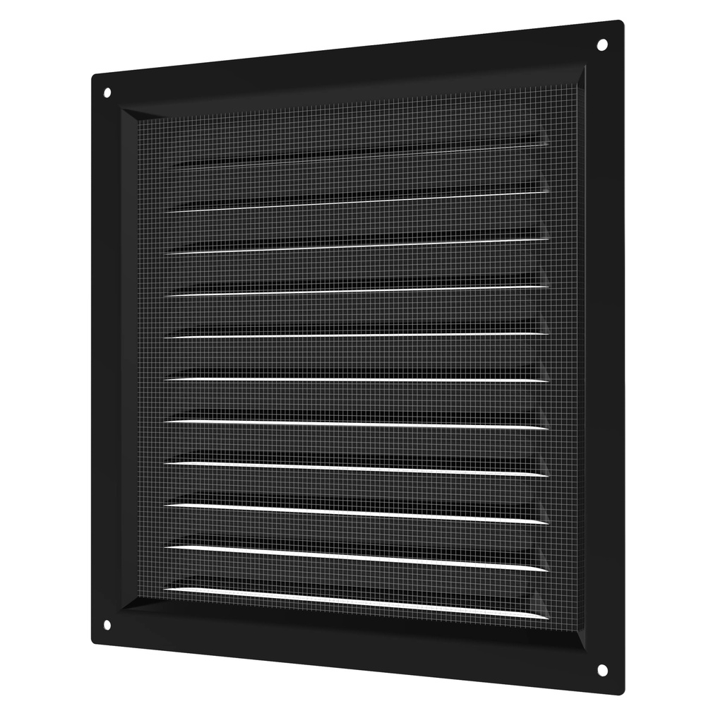 REJILLA 20x20 cm ACERO GALVANIZADO POLIMERO NEGRO - 2020ME