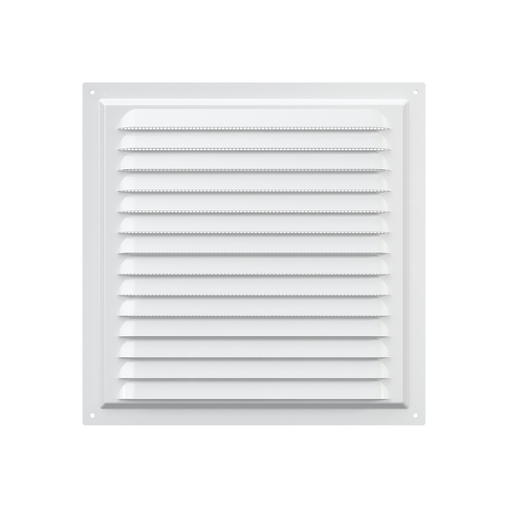 REJILLA 25x25 cm ACERO GALVANIZADO POLIMERO BLANCO - 2525ME
