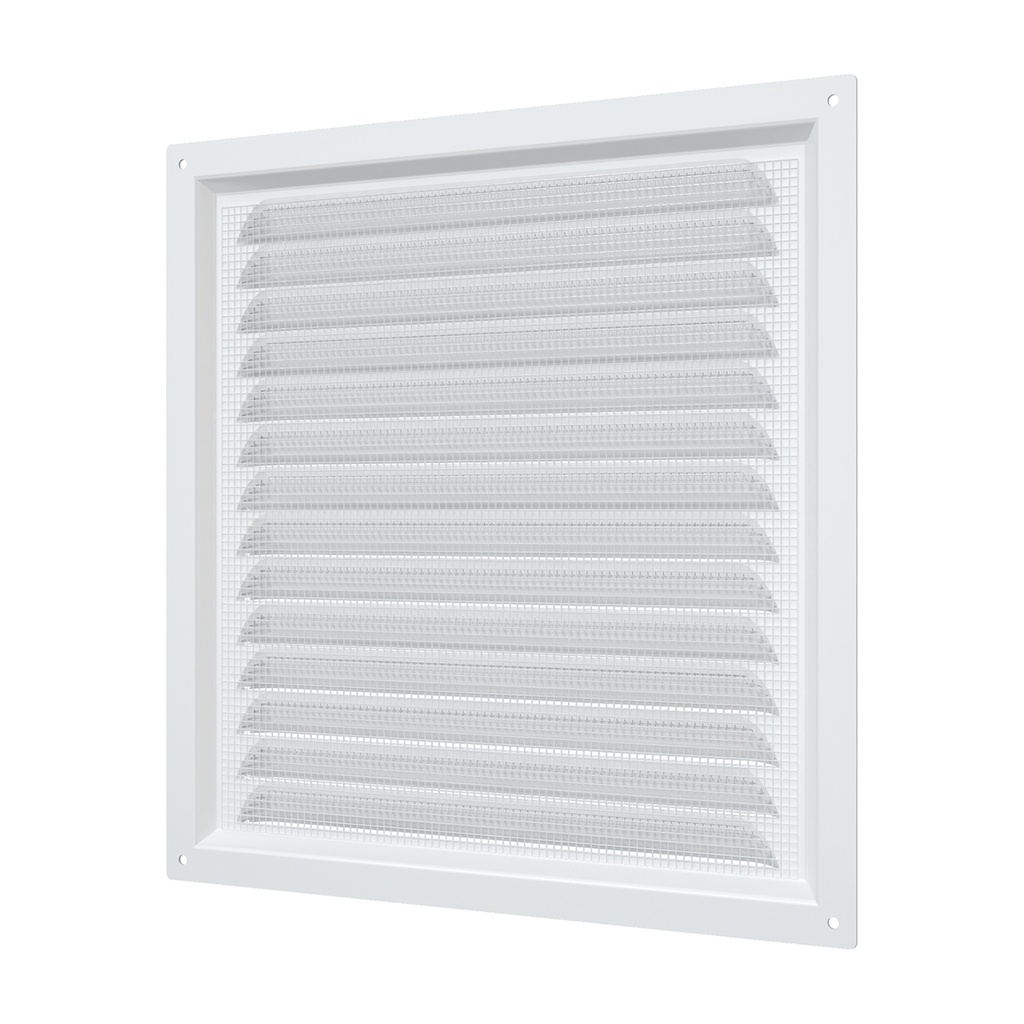 REJILLA 25x25 cm ACERO GALVANIZADO POLIMERO BLANCO - 2525ME