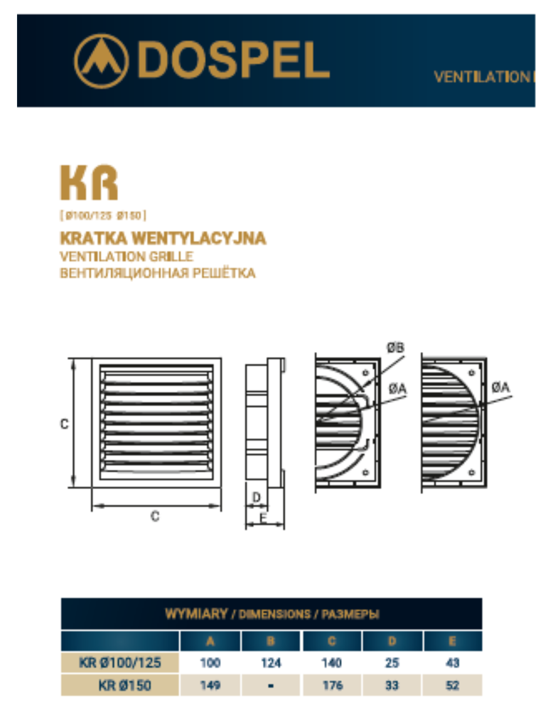 REJILLA KR 150mm (6")