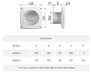 EXTRACTOR 12.5cm (5") CON DAMPER - AURA 5C