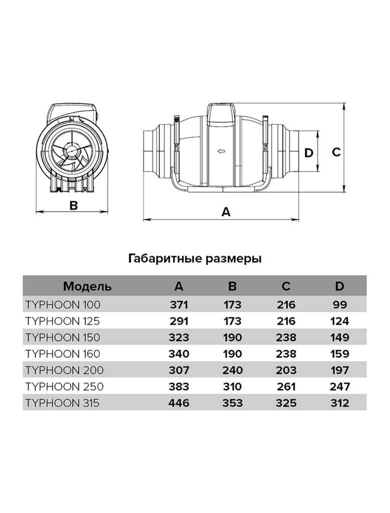 EXTRACTOR HELICOCENTRIFUGO 31.5cm (12") 2V - TYPHOON 315