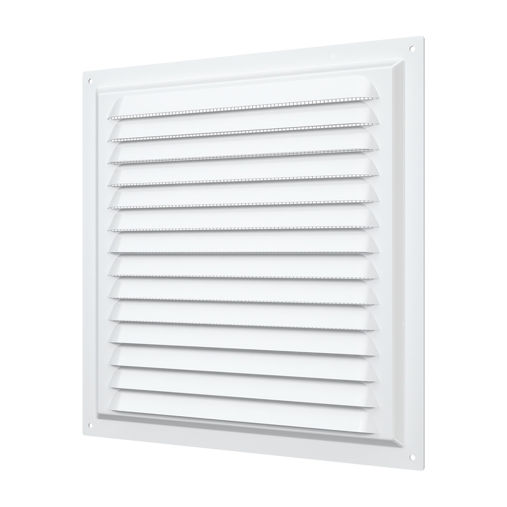 REJILLA 25x25 cm ACERO GALVANIZADO POLIMERO BLANCO - 2525ME