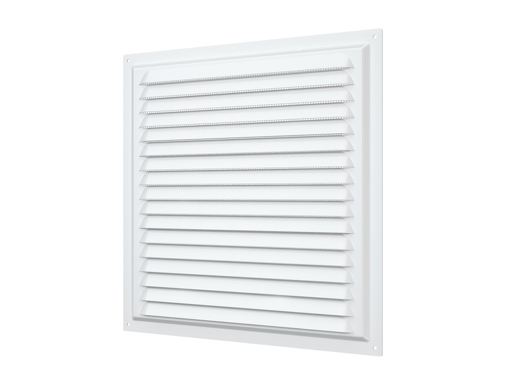 REJILLA 25x25 cm ACERO GALVANIZADO RECUBIERTO DE POLIMERO + MALLA ANTIMOSQUITO - 2525ME