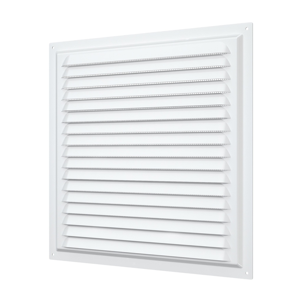 REJILLA 30x30 cm ACERO GALVANIZADO POLIMERO BLANCO - 3030ME