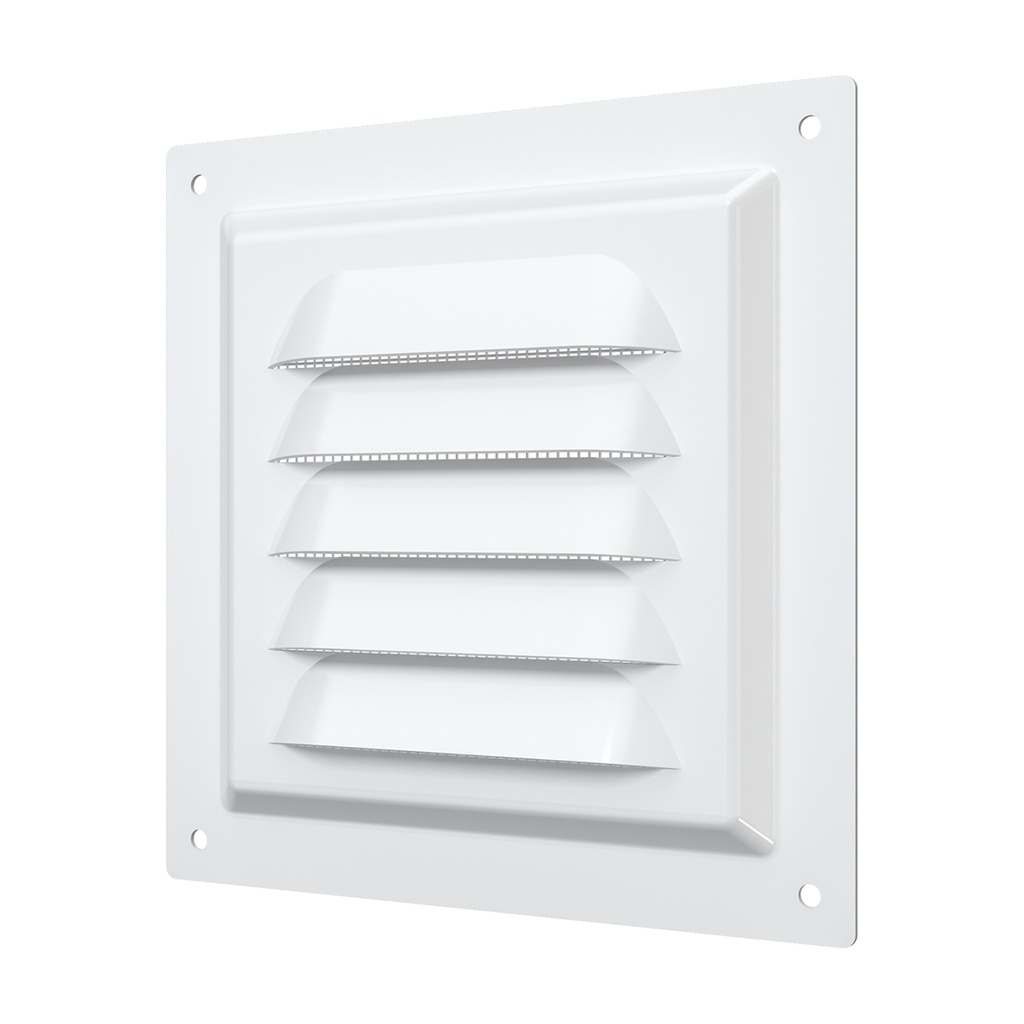 REJILLA 12x12 cm ACERO GALVANIZADO POLIMERO BLANCO - 1212ME