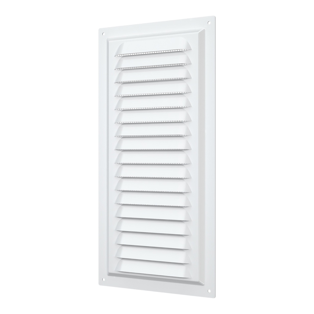 REJILLA 15x30 cm ACERO GALVANIZADO POLIMERO BLANCO - 1530ME