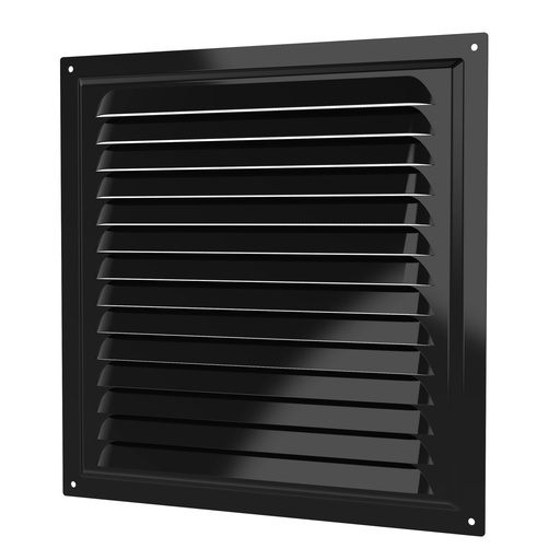 [06-0085] REJILLA 30x30 cm ACERO GALVANIZADO POLIMERO NEGRO + MALLA ANTIMOSQUITO - 3030ME BLACK