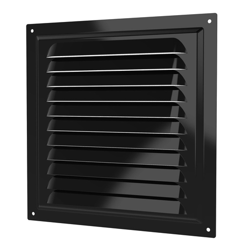 [06-0122] REJILLA 20x20 cm ACERO GALVANIZADO POLIMERO NEGRO - 2020ME